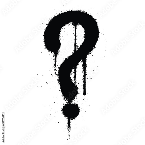 Graffiti spray paint Symbol Question Mark Isolated Vector