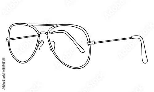 line art of eyeglasses minimalism vector