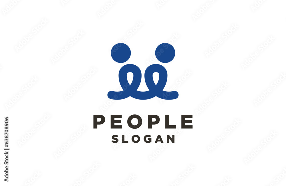 Human family unity logo icon illustration together, luxury people logo line. Human family unity logo icon illustration together, luxury people logo line.