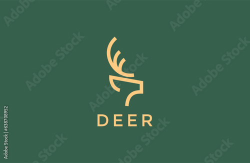 
Minimalist and luxury line art deer logo symbol design, simple.