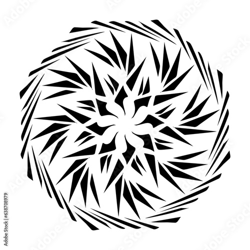 Black tribal mandala element illustration design. Perfect for tattoos, icons, background elements and wallpapers, stickers