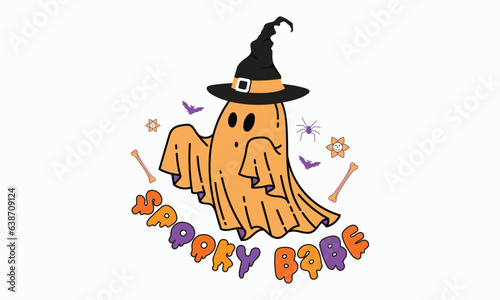 Spooky babe svg, halloween svg design bundle, Retro halloween svg, happy halloween vector, pumpkin, witch, spooky, ghost, funny halloween t-shirt quotes Bundle, Cut File Cricut, Silhouette 