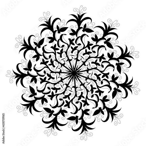 Black tribal mandala element illustration design. Perfect for tattoos  icons  background elements and wallpapers  stickers