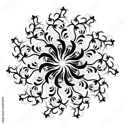 Black tribal mandala element illustration design. Perfect for tattoos  icons  background elements and wallpapers  stickers