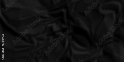 Black silk crumple black paper wrinkled poster template ,blank glued creased paper texture background. black paper crumled backdrop background. used for cardboard and clarkboard.