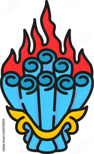 Canvastavla Norbu mebar tibetan rug buddhiam religion symbol outline icon