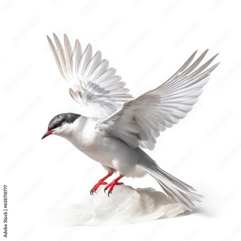 Obraz premium Forsters tern bird isolated on white. Generative AI