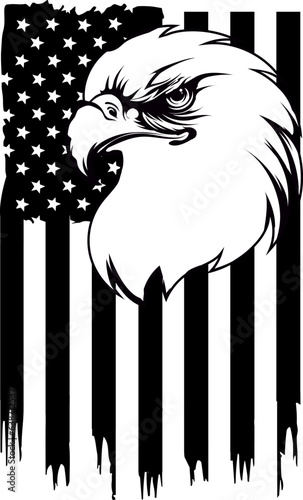 American flag Eagle silhouette, USA Second Amendment