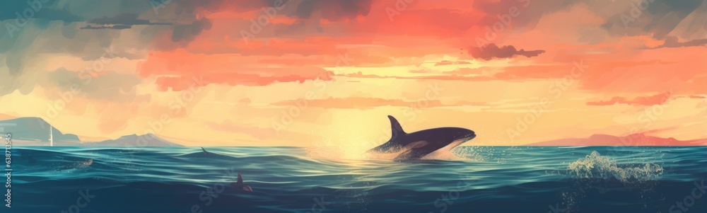 Fototapeta premium Whale banner