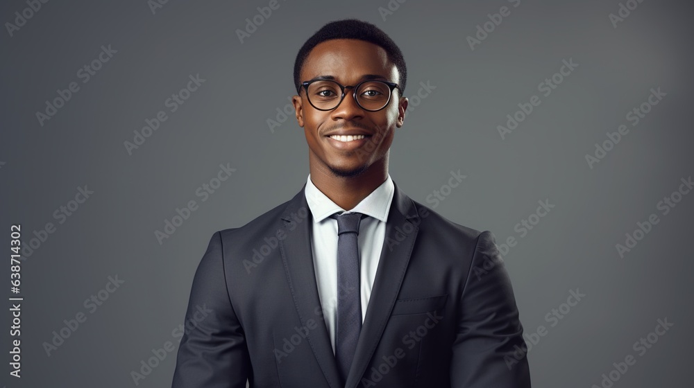 Confident Professional: A successful young businessman in a navy suit and white shirt exudes confidence and charm with a warm, genuine smile. He's a symbol of achievement and professionalism. Confident Professional: A successful young businessman in a navy suit and white shirt exudes confidence and charm with a warm, genuine smile. He's a symbol of achievement and professionalism.