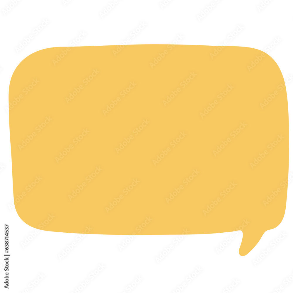Yellow speech bubble flat illustration Yellow speech bubble flat illustration