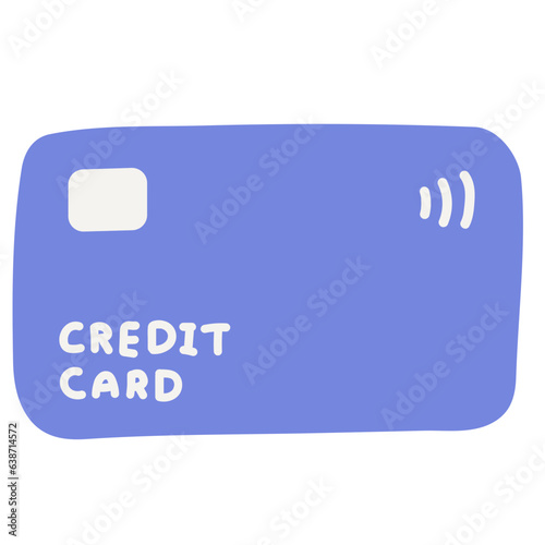 Credit card front flat illustration