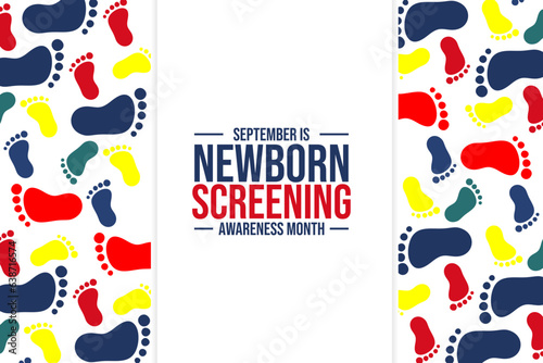 Newborn Screening Awareness Month background template Holiday concept