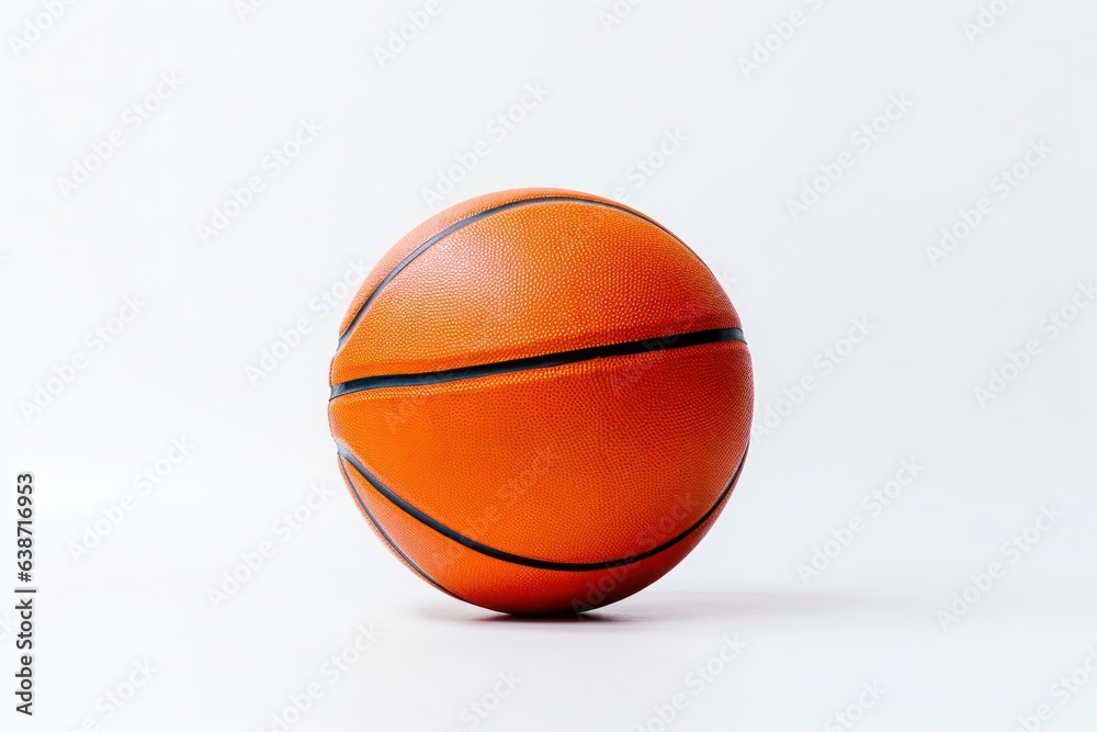 a basketball ball is sitting on a white surface, created by Generative AI