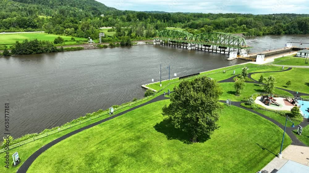 Turning over the Mohawk River in New York.