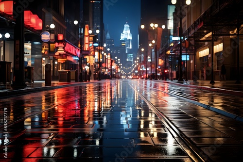雨上がりの夜の街並み　with generative ai © CrioStudio