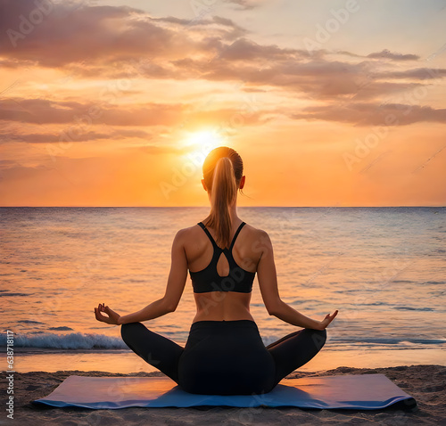 Seaside Sunset Yoga: Embracing Harmony, Meditation, and a Healthy Outdoor Lifestyle © VIJAI
