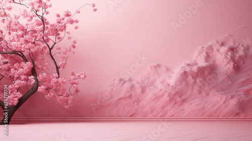 A Soft Pink Cherry Blossom Backdrop with Copy Space © Adam