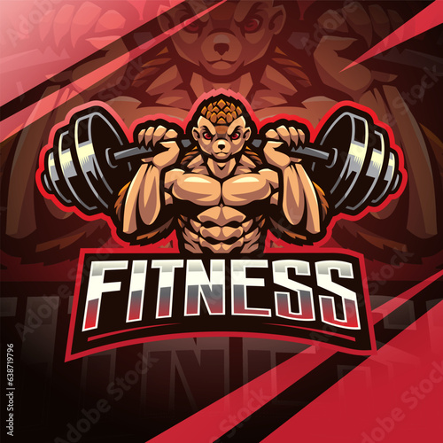 Armadillo fitnes esport mascot logo design