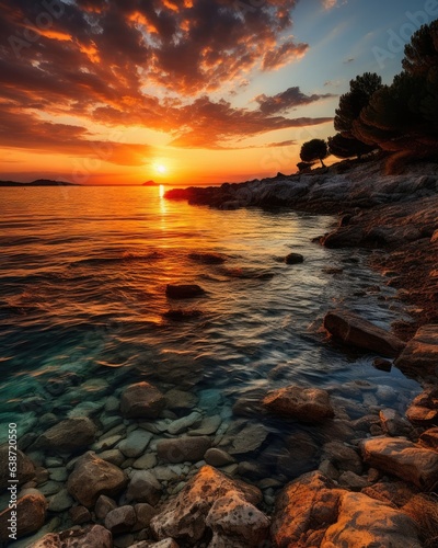 Watching the sun set over the sparkling Adriatic Sea in Croatia.