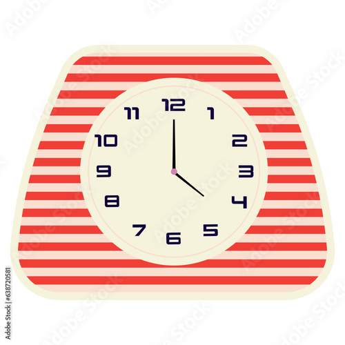 Table clock flat illustration