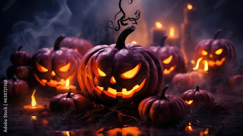 Naklejka premium Halloween Background Using Generated AI Tools