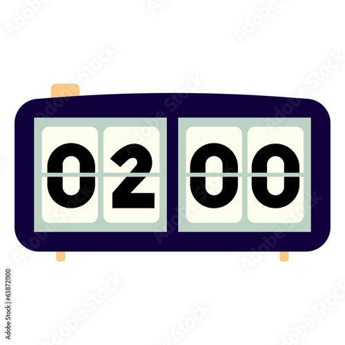 Flip clock flat illustration