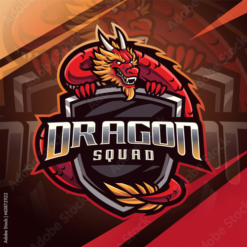 Dragon squad esport mascot logo design