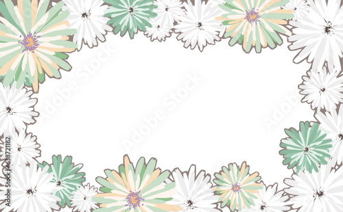 花のフレーム素材（背景透明）