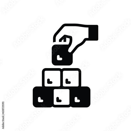 Black solid icon for keeping 