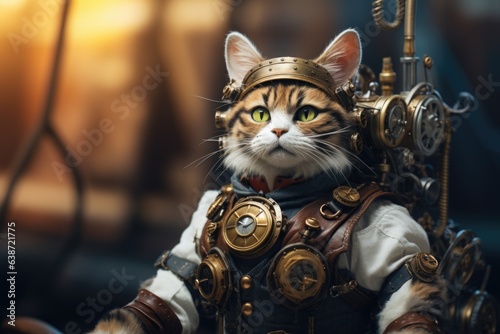 Cute cat wearing like inventor