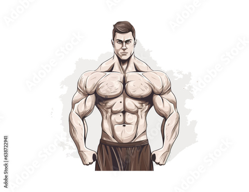 Muscular man torso fitness. Vector illustration design.