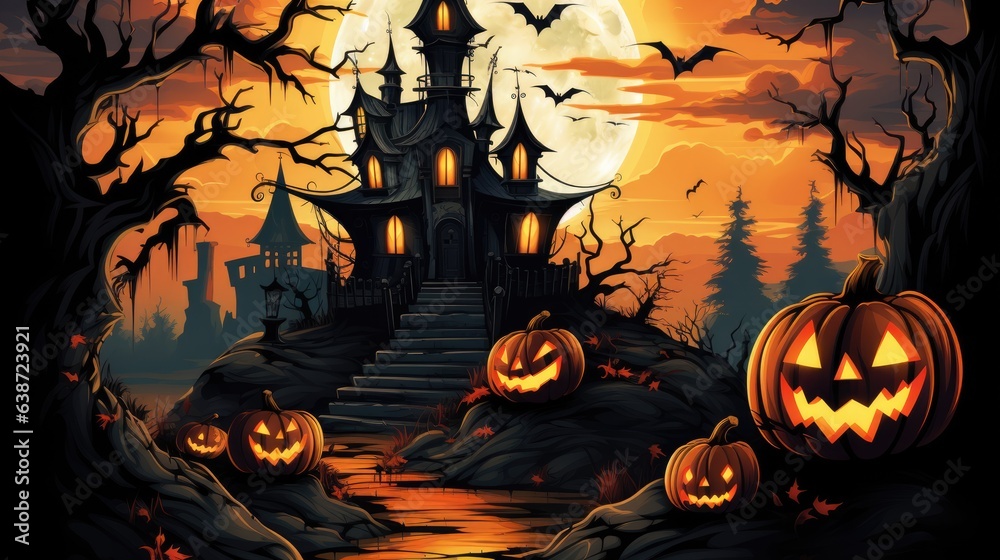 Halloween Background Generated with Ai Tool