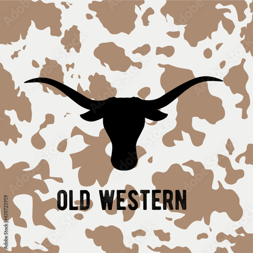 vector of long horn, old western, perfect for print, t-shirt design etc