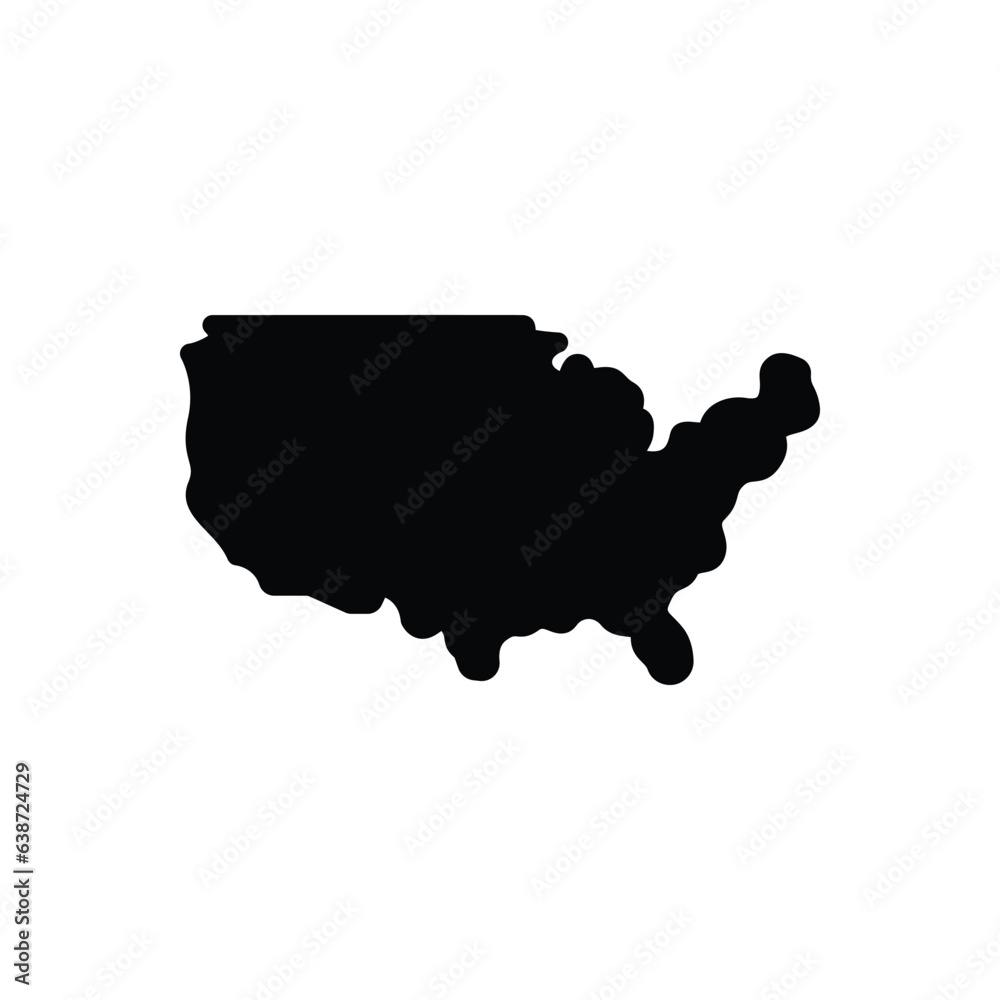 Black solid icon for usa america 