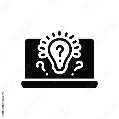 Black solid icon for quiz  