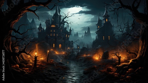Halloween Back Drop Theme Generated with AI tool