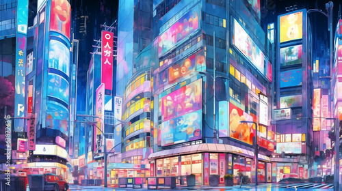 仮想世界のビル群