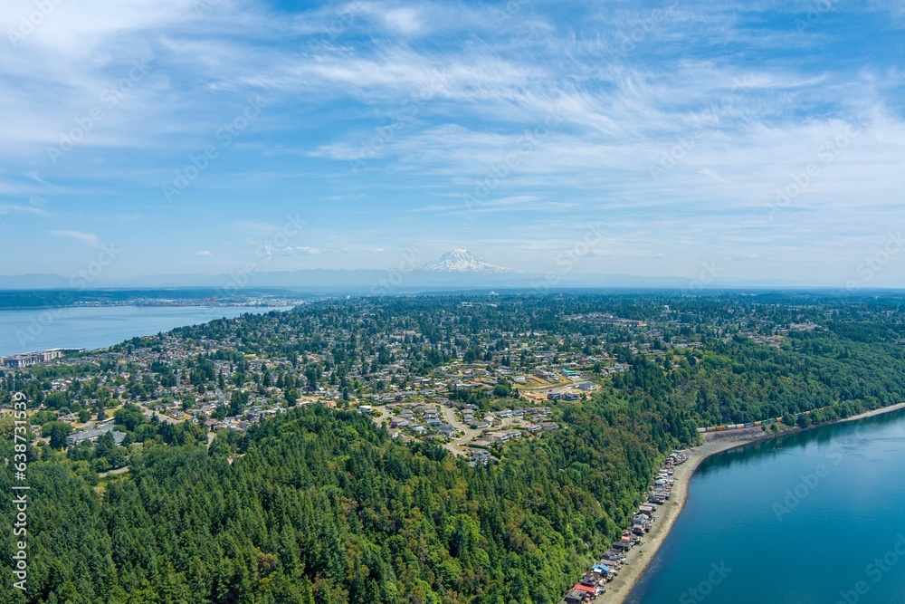 Mount Rainier and Point Defiance in June 2023