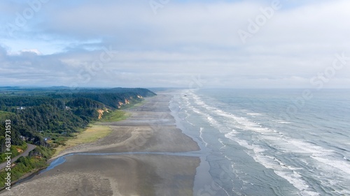 Aerial view of the beach at Seabrook, Washington photo