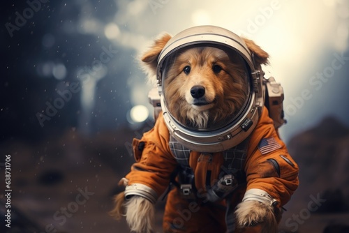 Tela Cute dog wearing like cosmonaut