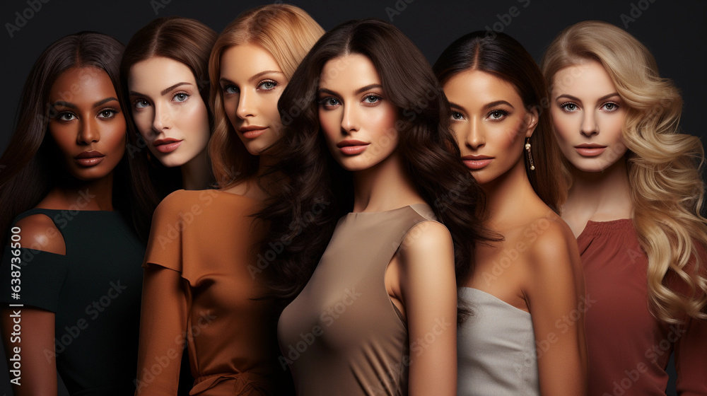 Obraz premium Photo of young attractive diverse women