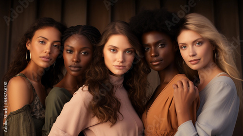 Photo of young attractive diverse women