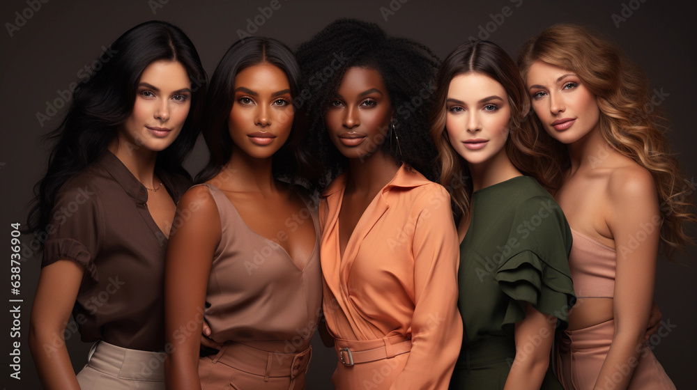 Photo of young attractive diverse women Photo of young attractive diverse women