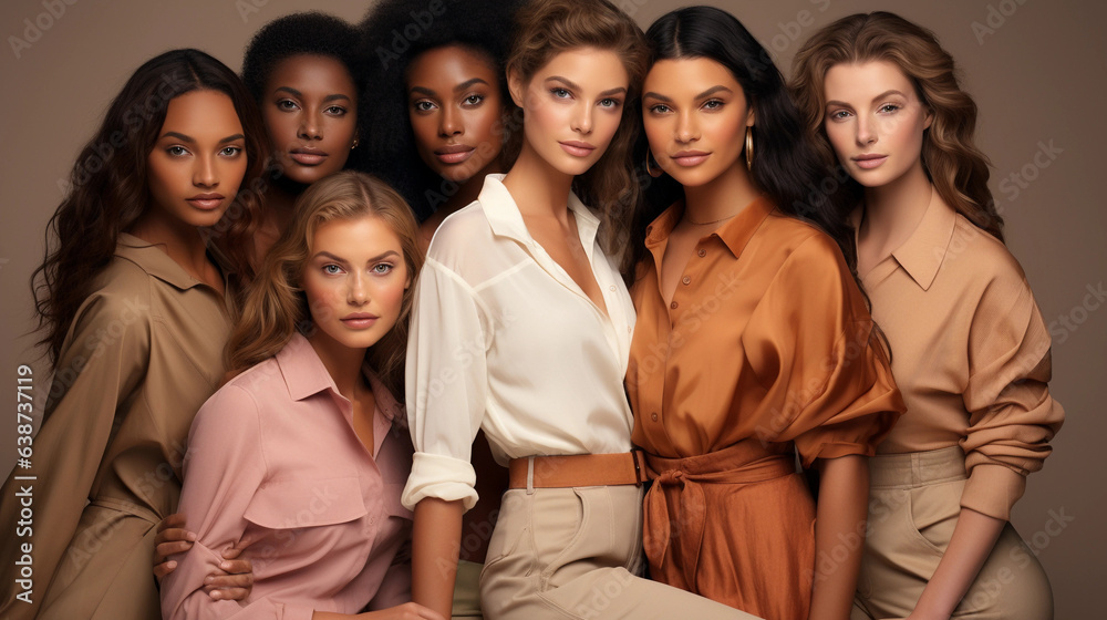 Photo of young attractive diverse women Photo of young attractive diverse women