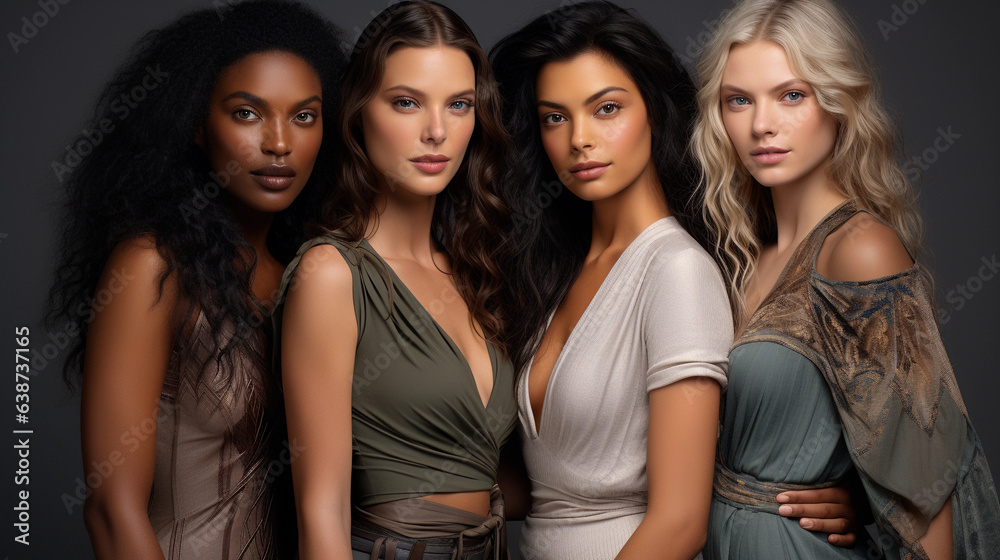 Photo of young attractive diverse women