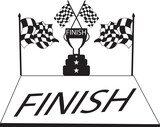 Tropy finish flag checkered flags vector with flat design