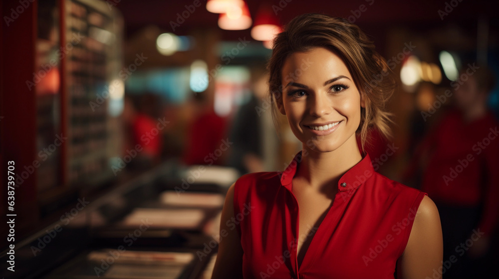 young attractive waitress