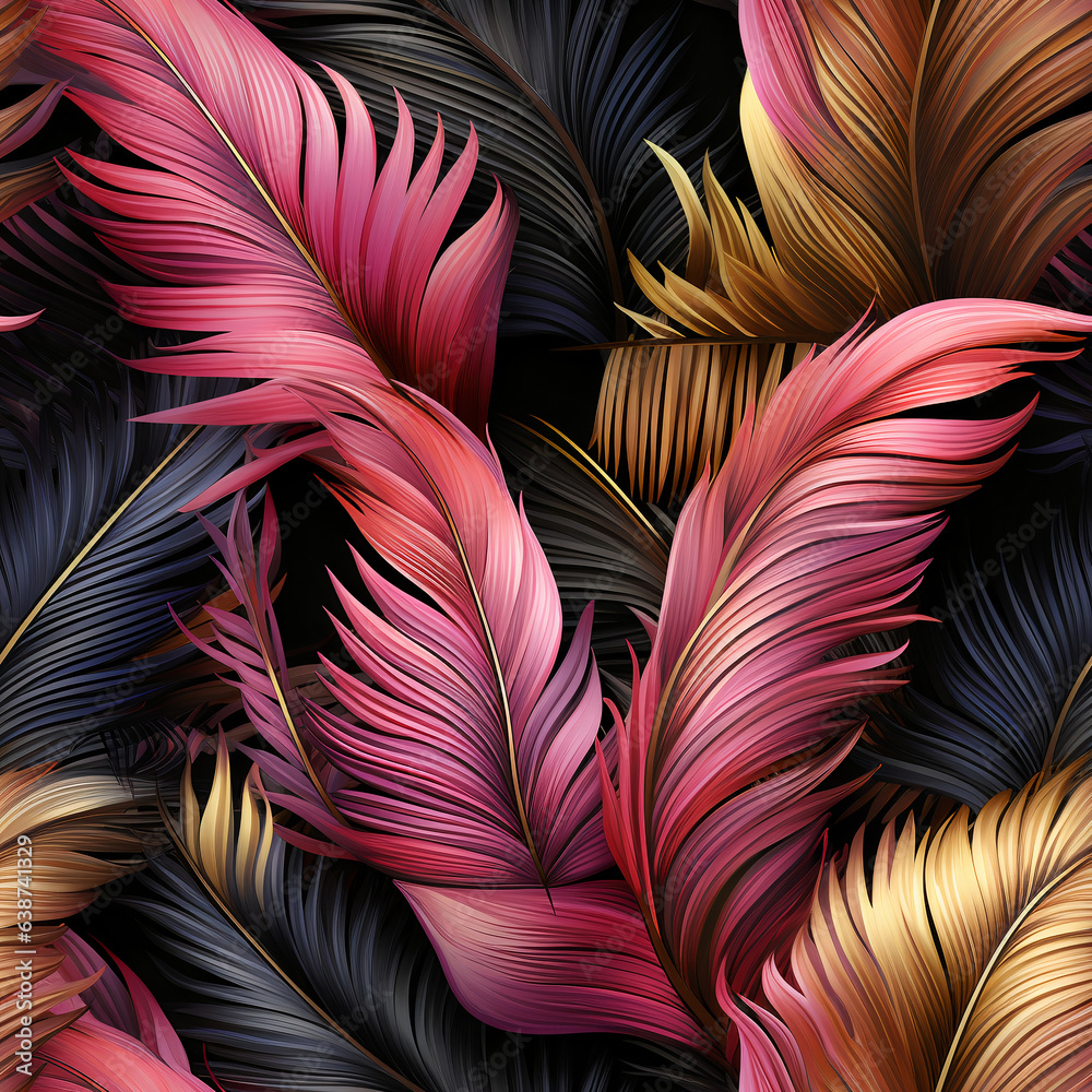 Fototapeta premium Luxury Palms Seamless Pattern Background