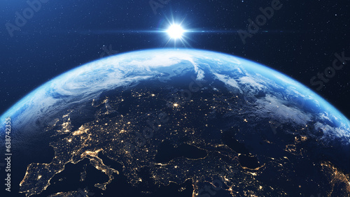 Planet earth and Europe seen from space
